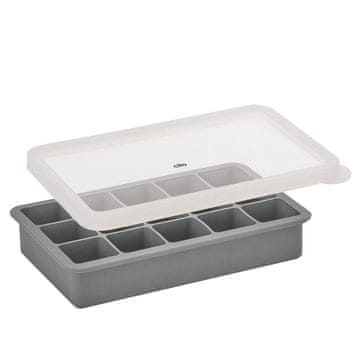 Cilio Silikonska posoda za led s pokrovom, za 15 velikih kock, 19,5 x 13,5 x 4 cm