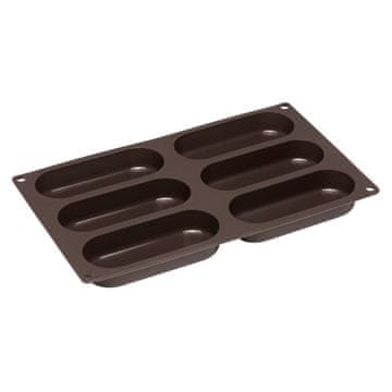 LURCH Flexiform za 6 žemljic za hot doge, 30 x 17,5 cm, rjave barve