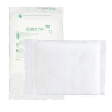 Matopat Absorba visoko vpojni sterilni obkladek 10x20 netkana tkanina + celulozna pulpa 20 kosov pretisni omot + ETIKETA