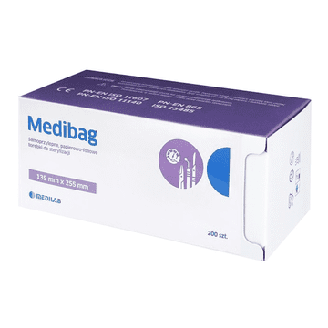 Medilab MediBag samolepilne sterilizacijske vrečke 135 mm x 255 mm, ploščate, papir-folija, 200 kosov