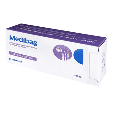 Medilab MediBag samolepilne sterilizacijske vrečke 190 mm x 330 mm, ploščate, papir-folija, 200 kosov