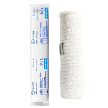 Elastični kompresijski povoj z zaponko 12 cm x 5 m O-safeline Elastični nesterilni papir 1 kos