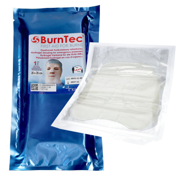 KIKGEL BurnTec hidrogelni povoj za obraz za nujne primere 25 cm x 25 cm 1 kos.