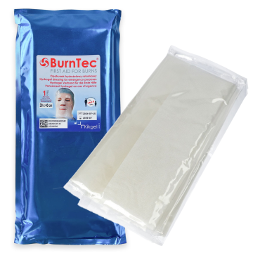 KIKGEL BurnTec hidrogelni povoj za obraz za nujne primere 30 cm x 40 cm 1 kos.