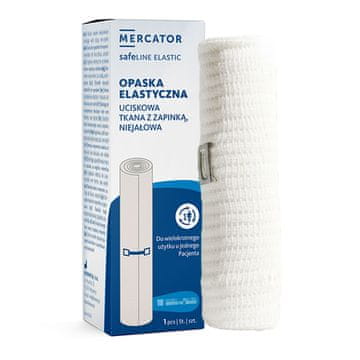Elastični kompresijski povoj z zaponko 12 cm x 5 m O-safeline Elastični nesterilni povoj v škatli 1 kos.