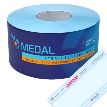 MEDAL Rokav za parno sterilizacijo STEAM 100 mm x 200 m ploščat papir-folija 1 rola