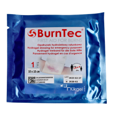 KIKGEL BurnTec hidrogelni povoj za nujne primere 10 cm x 10 cm 1 kos.