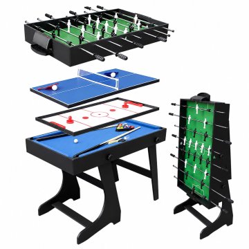 Northix Zložljiva večigralska miza 4 v 1 – črna