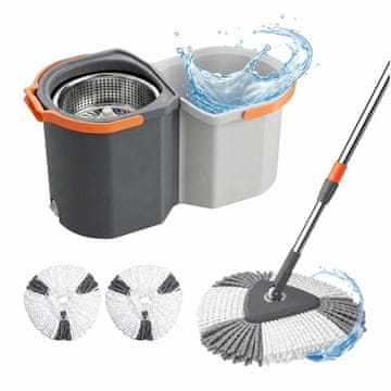 Northix Komplet krpe za brisanje podloge z vedrom, 2 predelka, prostornina 7,5 l