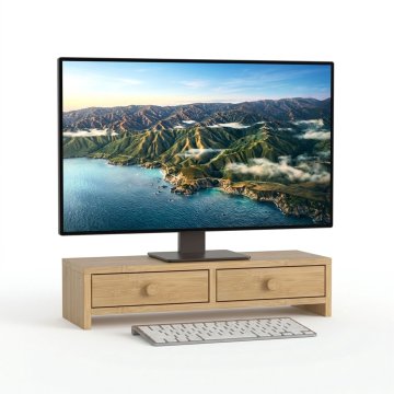 Northix Leseno stojalo za monitor z 2 predaloma, 12,5 x 47 x 18 cm