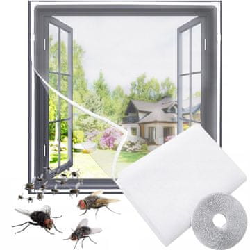 ER4 Mreža proti komarjem za okno, trpežna in zanesljiva, za zaščito pred komarji in drugimi žuželkami, 150 x 130 + velcro
