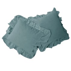 Prevleke za vzglavnike 40x40 z volančki, modre, komplet 2 kosov
