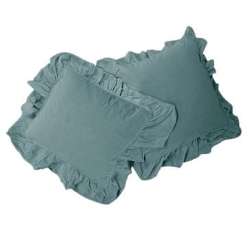 Prevleke za vzglavnike 40x40 z volančki, modre, komplet 2 kosov