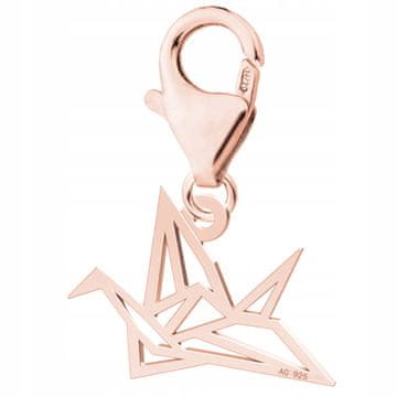Pozlačen obesek Origami Bird, Ptica Flamingo Labod, Srebro 925