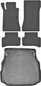 shumee Mercedes C-razred W203 limuzina od 2000-2007 komplet - gumijaste avtotesnine + zaščitna preproga za prtljažnik
