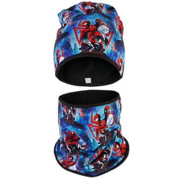 Dečkova kapa s šalom Spring Set Spider blue TK 54 cm