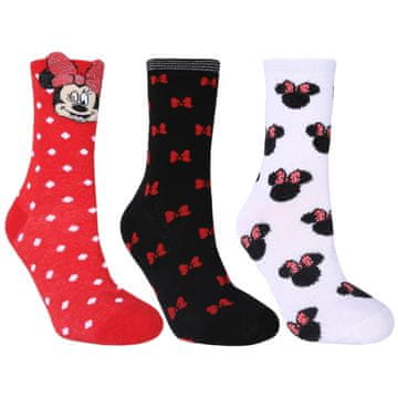 sarcia.eu 3x Črno-rdeče nogavice Minnie Mouse DISNEY