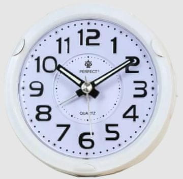 Kvarčna budilka BB 08604 bela Popolna