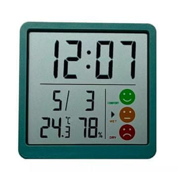 LCD kvarčna budilka JB-8211 magnet zelena PERFECT