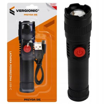 ER4 Ročna LED svetilka 2 W, USB-C, akumulatorska, žepna, polnilna, močna