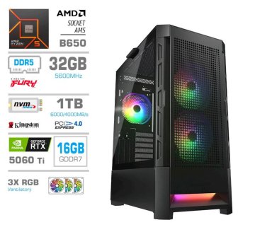 PCX Računalnik Extian R5 9600X 32GB 1TB RTX5060Ti