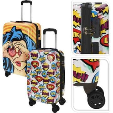 EXCELLENT Potovalni kovček KOmplet 2 kosov na kolesih KO-DG9001030 z motivom pop art