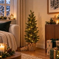 Aga umetno božično drevo v loncu 70 cm zasneženo z LED osvetlitvijo