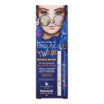 Refectocil BeautyLash Two Go Tinting Pen odtenek Natural Brown darilni set barvno črtalo Gel 1 + barvno črtalo Gel 2 za ženske