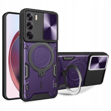Ovitek za Oppo Reno12, CamGuard Pro, magnetna zadnja stran, pokrov - vijoličen