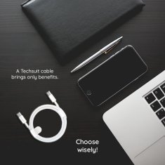 Kabel USB-C na USB-C (60 W, 480 Mbps, 1 m), Techsuit, hitro polnjenje