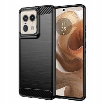 Ovitek za Motorola Edge 50 Ultra, silikonski, prožen, močna hrbtna stran, črn