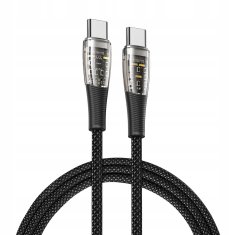 Kabel USB-C na USB-C 65W PD QC3.0 1m za hitro polnjenje, najlon, siv, DUZZONA