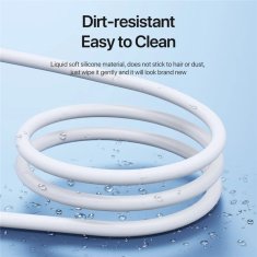 Kabel USB-C na USB-C 65W PD QC3.0 1m za hitro polnjenje, silikonski, bel