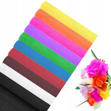 Cartotecnica Rossi Komplet 10 rolic italijanskega krep papirja 180g 25x250cm mešane barve