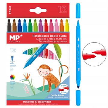 Omp Dvostranski markerji , kolet 12 barv PP861