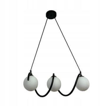 DE VISEČA STROPNA SVETILKA LESTENCI KROGLE črna MODERN Led 3*G9 mlečna