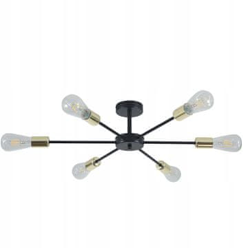 DE DELUXM LED viseča svetilka, 6 svetlobnih točk, E27