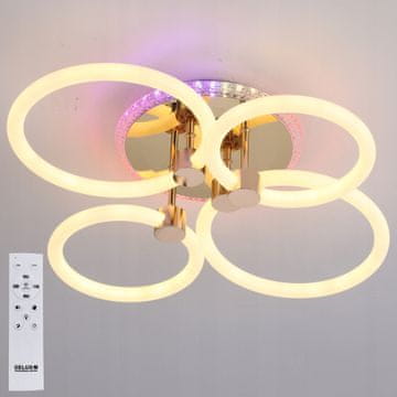 DE Moderna RGB viseča stropna svetilka, LED stropni lestenec, daljinski upravljalnik, 65 W