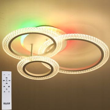 DE Moderna bela RGB viseča stropna svetilka LED stropni lestenec z daljinskim upravljalnikom 46W