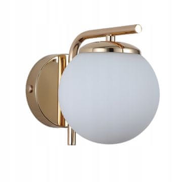 DE LAMP moderna stenska svetilka LED kroglice mlečno zlata 1*E27