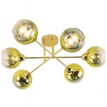 VISEČA STROPNA SVETILKA LESTENCI BALLS zlata MODERNA LED mlečna stropna svetilka