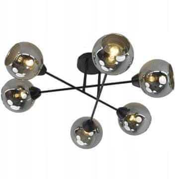 VISEČA STROPNA SVETILKA LESTENCI BALLS črna MODERNA LED mlečna stropna svetilka