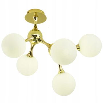 VISEČA STROPNA SVETILKA LESTENCI BALLS ZLATA MODERNA MLEČNA LED