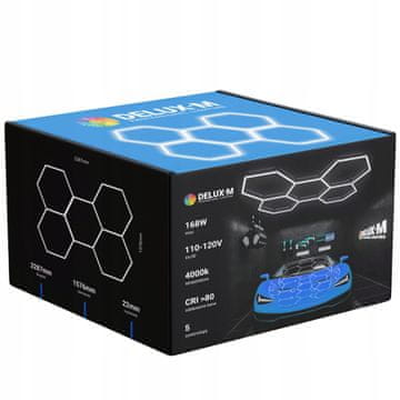 Stropna svetilka HEXAGON 5, bel aluminij, za garažo, 4000K