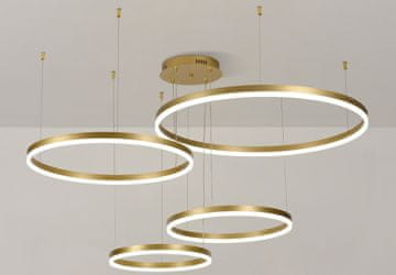 DE Moderna viseča stropna svetilka PILOT z LED diodami, zlata, 40/50/60/80 cm