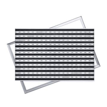 Ente ALUMINIJASTA KRTAČA ZA ČIŠČENJE ZOB + ROČAJI: 80x60, 12 mm Z OKVIRJEM