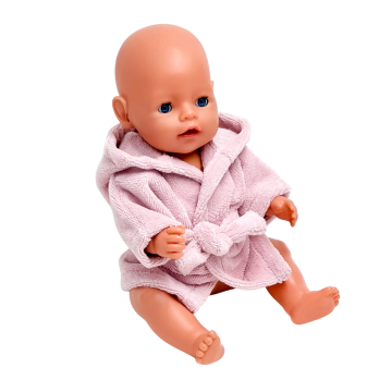 Frotirni kopalni plašč za punčko Baby Born 42-43 cm, pudrasto roza ali bež Frotirni kopalni plašč za punčko Baby Born 42-43 cm, pudrasto roza