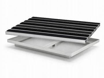 Ente ALUMINIJASTA PREPROGA ZA VRATA C22 KRTAČA/ČRNA GUMA 75x50 + POSODA ZA SADIDBE