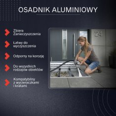 Ente ALUMINIJASTA PREPROGA ZA VRATA C22 KRTAČA/ČRNA GUMA 75x50 + POSODA ZA SADIDBE