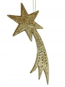 AKRILNI OBESECE ZLATA ZVEZDA 18 × 7,5 CM BOŽIČ